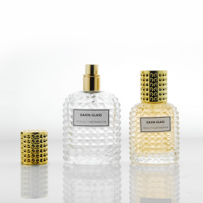 Dekorative 30ml 50ml Parfümflasche aus Glas mit Verschlusskappen