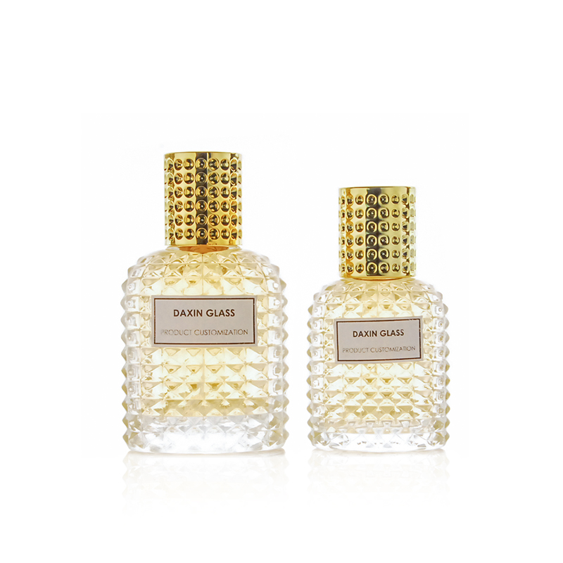 Dekorative 30ml 50ml Parfümflasche aus Glas mit Verschlusskappen