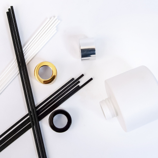 100ml Kosong Putih / Hitam Mewah Kaca Reed Aroma Diffuser Botol Grosir