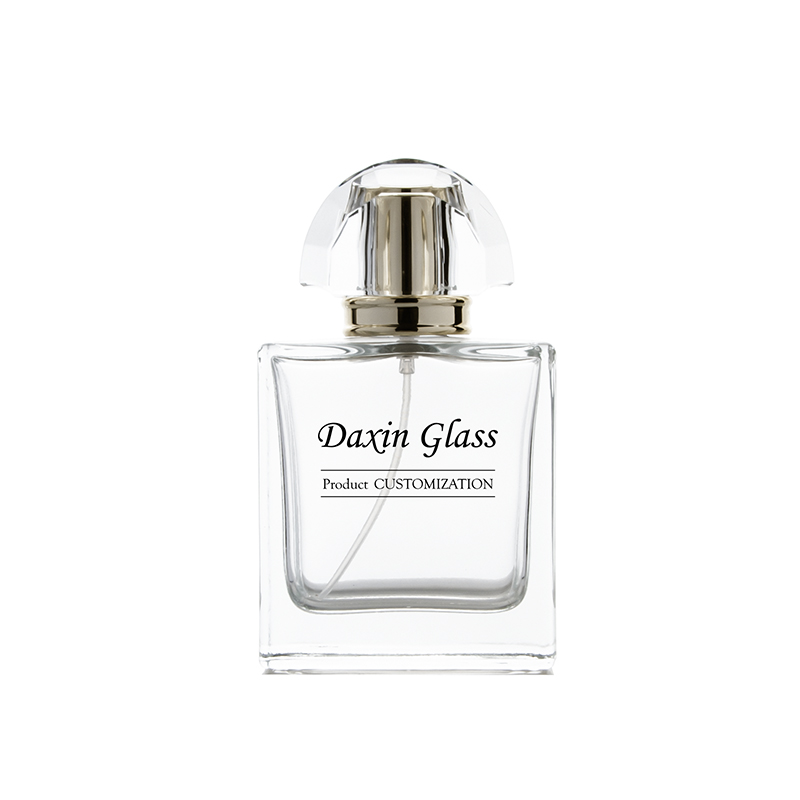 50ml clear square glass perfume bottle