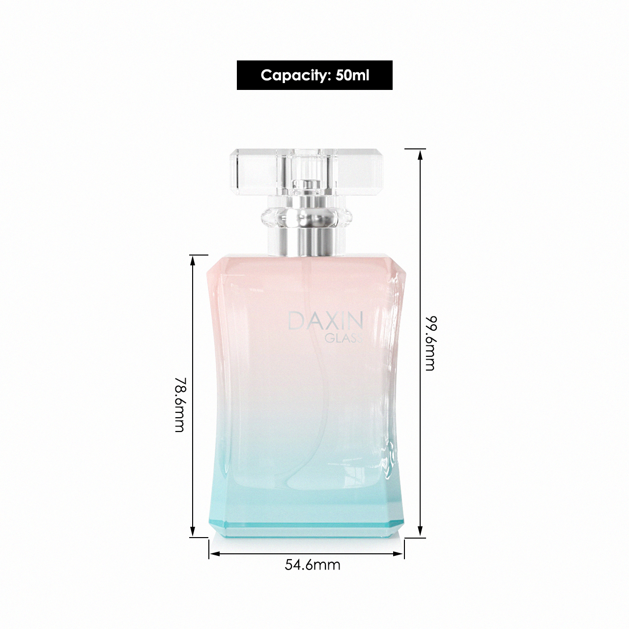 glass perfume bottle 50ml gradient spray