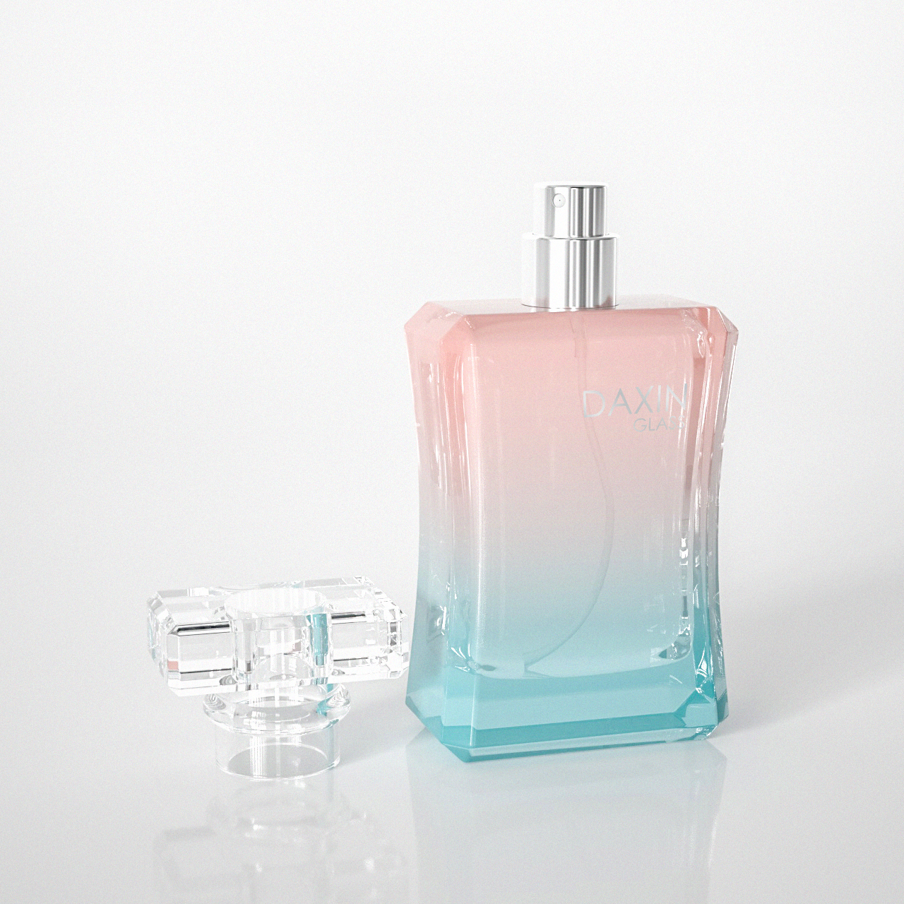 Botol Minyak Wangi Kaca Segi Empat Kecerunan Mudah Alih 50ml