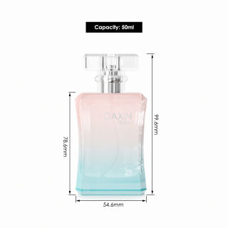 Portable Gradient Square Glass Perfume Bottle 50ml