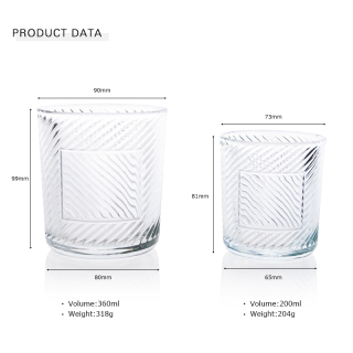 200ml 360ml Unique Pattern Candle Jar Container