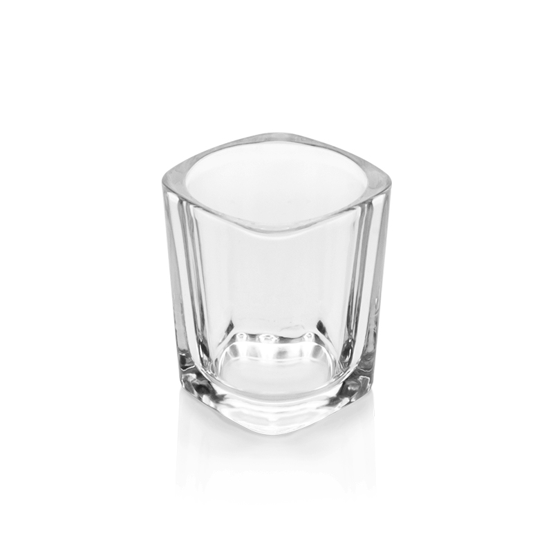 60 ml durchsichtiges, quadratisches Kerzenglas