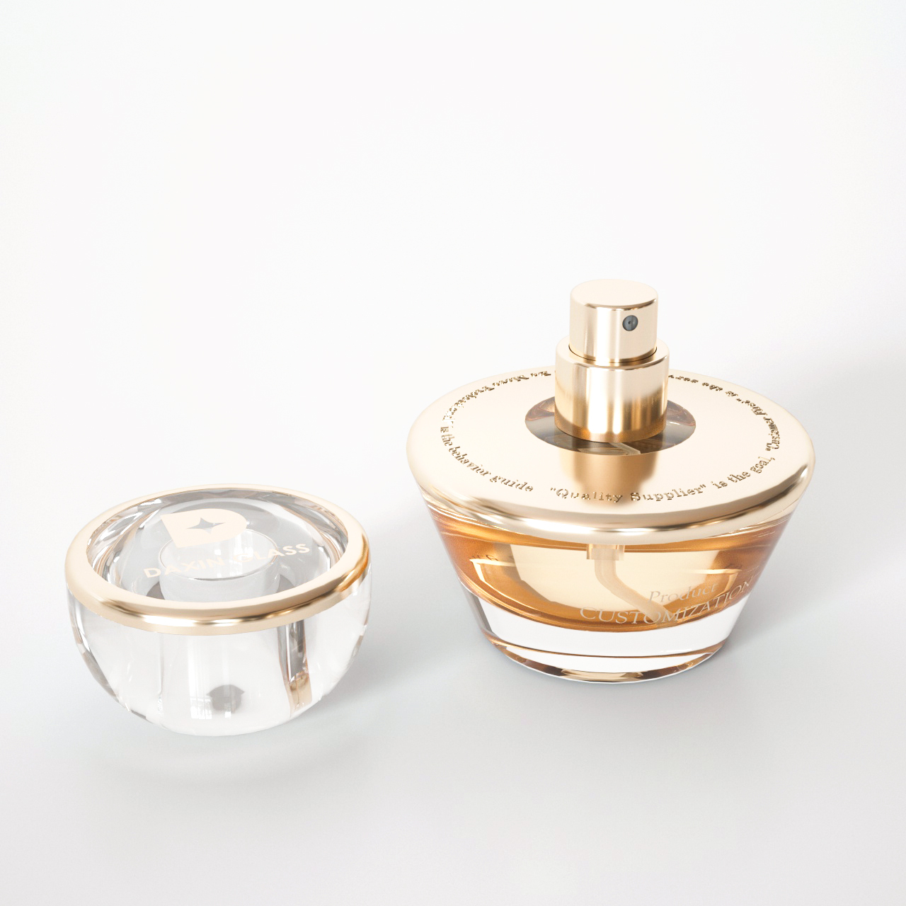 Flacon de parfum cosmétique conique noir et blanc de 30 ml