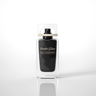 50ml Clear Black Cuboid Perfume Bottle with Crystal Cap