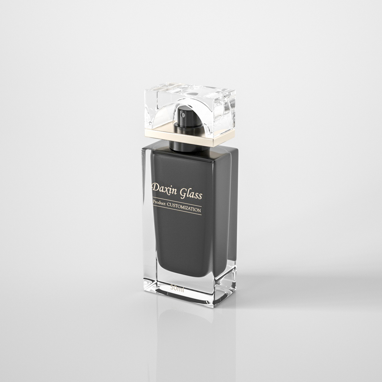 Cuboid Oud Perfume Glass Bottle
