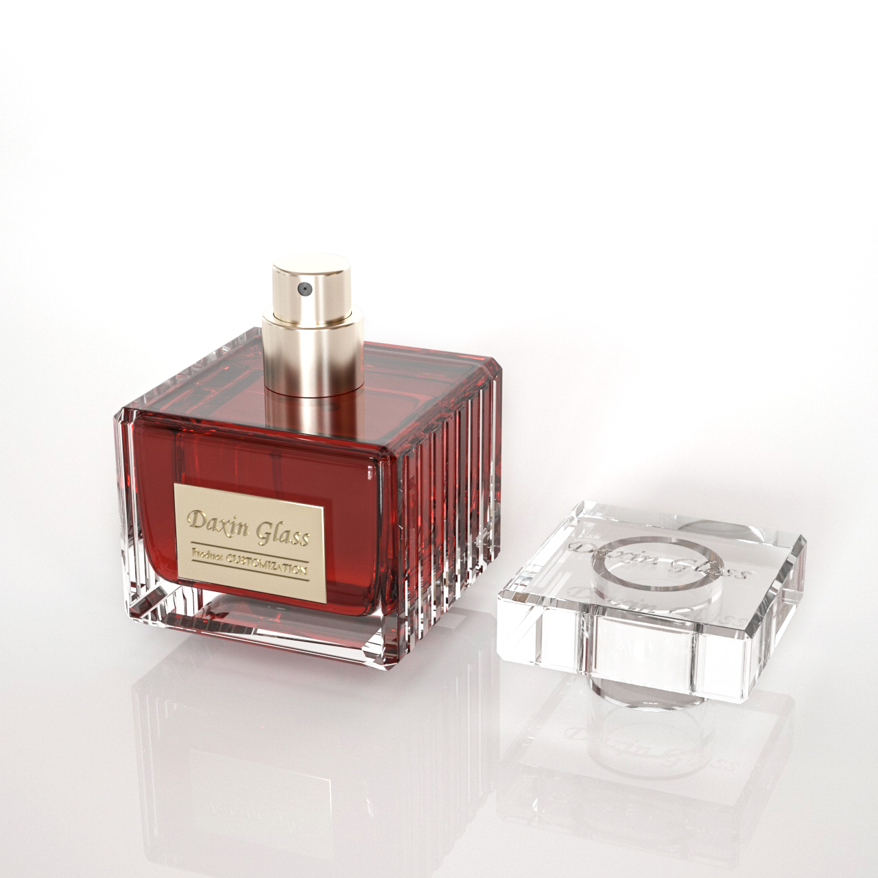 Botol Kaca Parfum Bergaris Persegi 50ml