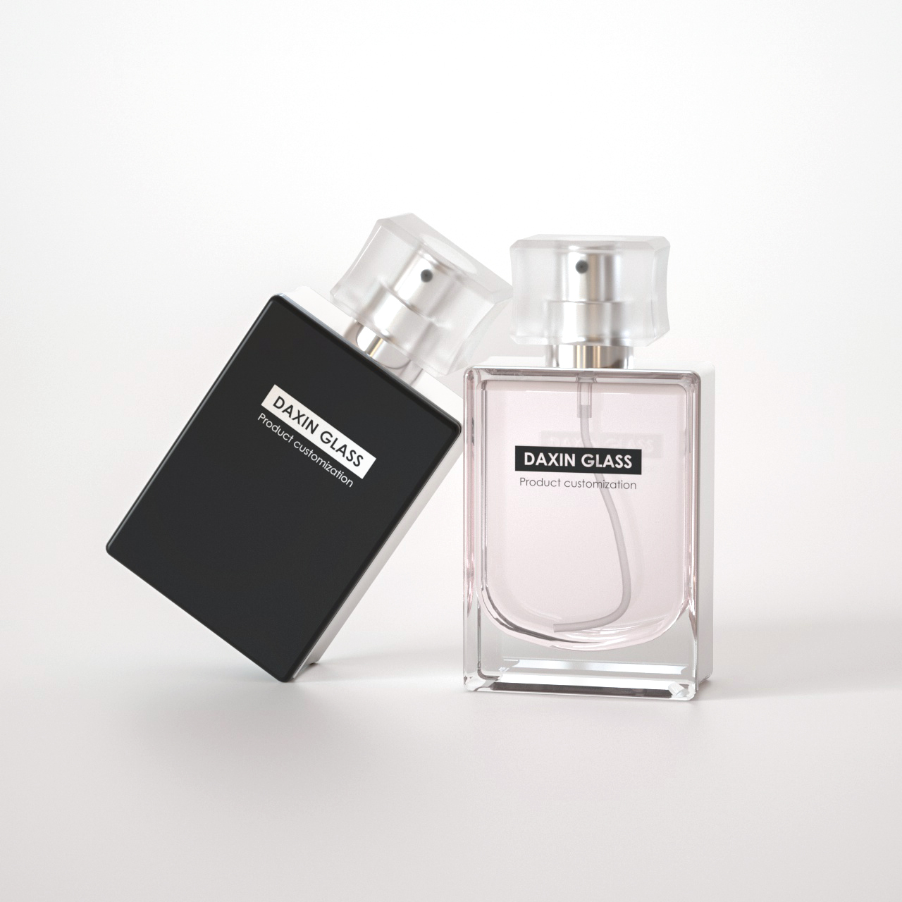 30 ml tragbare, quadratische, leere Glas-Parfümzerstäuberflasche
