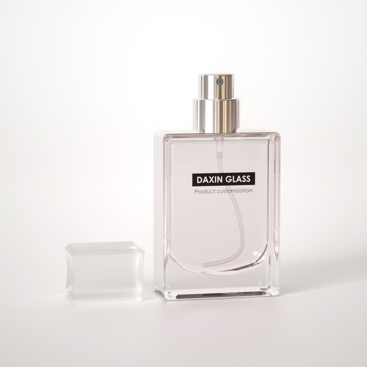 30 ml tragbare, quadratische, leere Glas-Parfümzerstäuberflasche