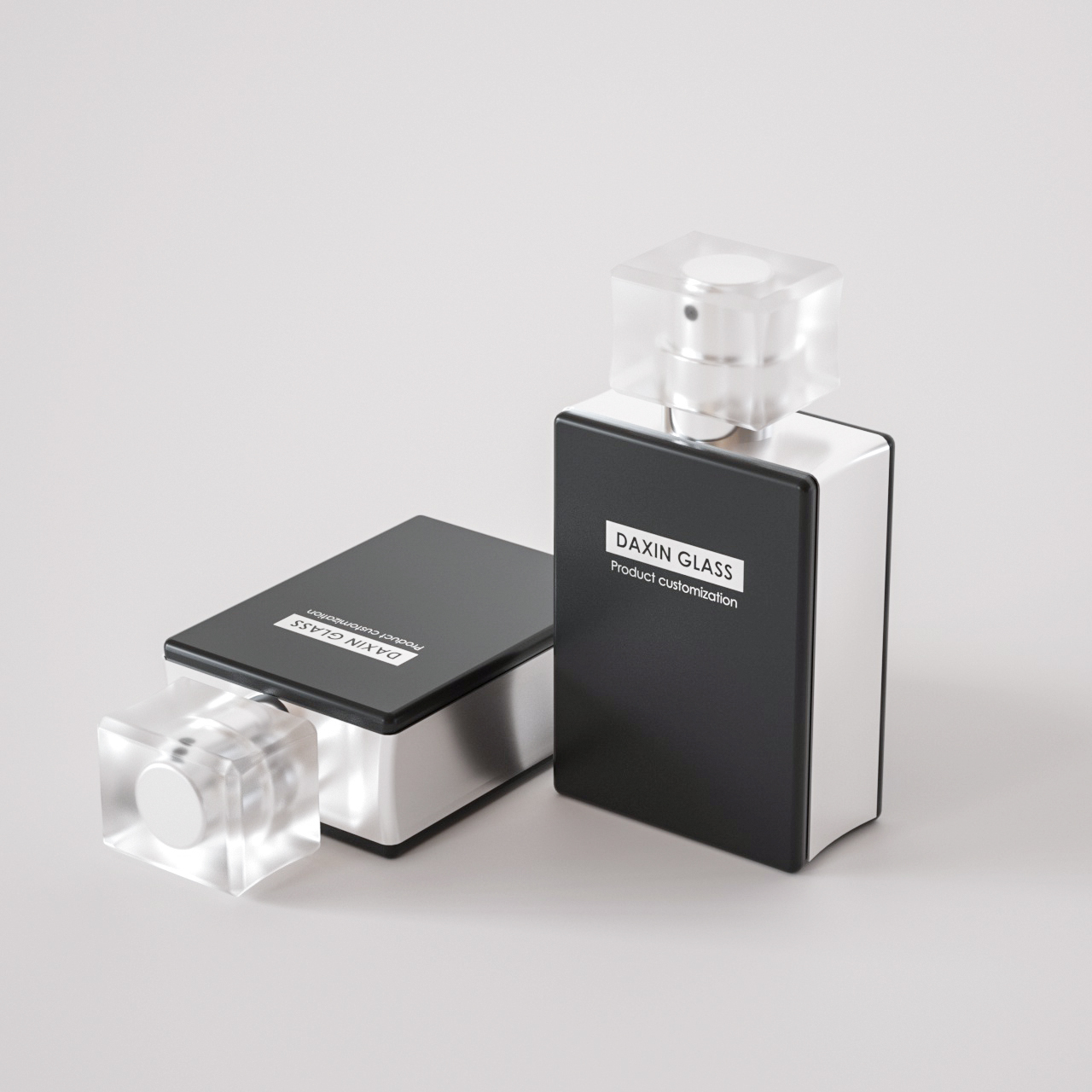 30 ml tragbare, quadratische, leere Glas-Parfümzerstäuberflasche