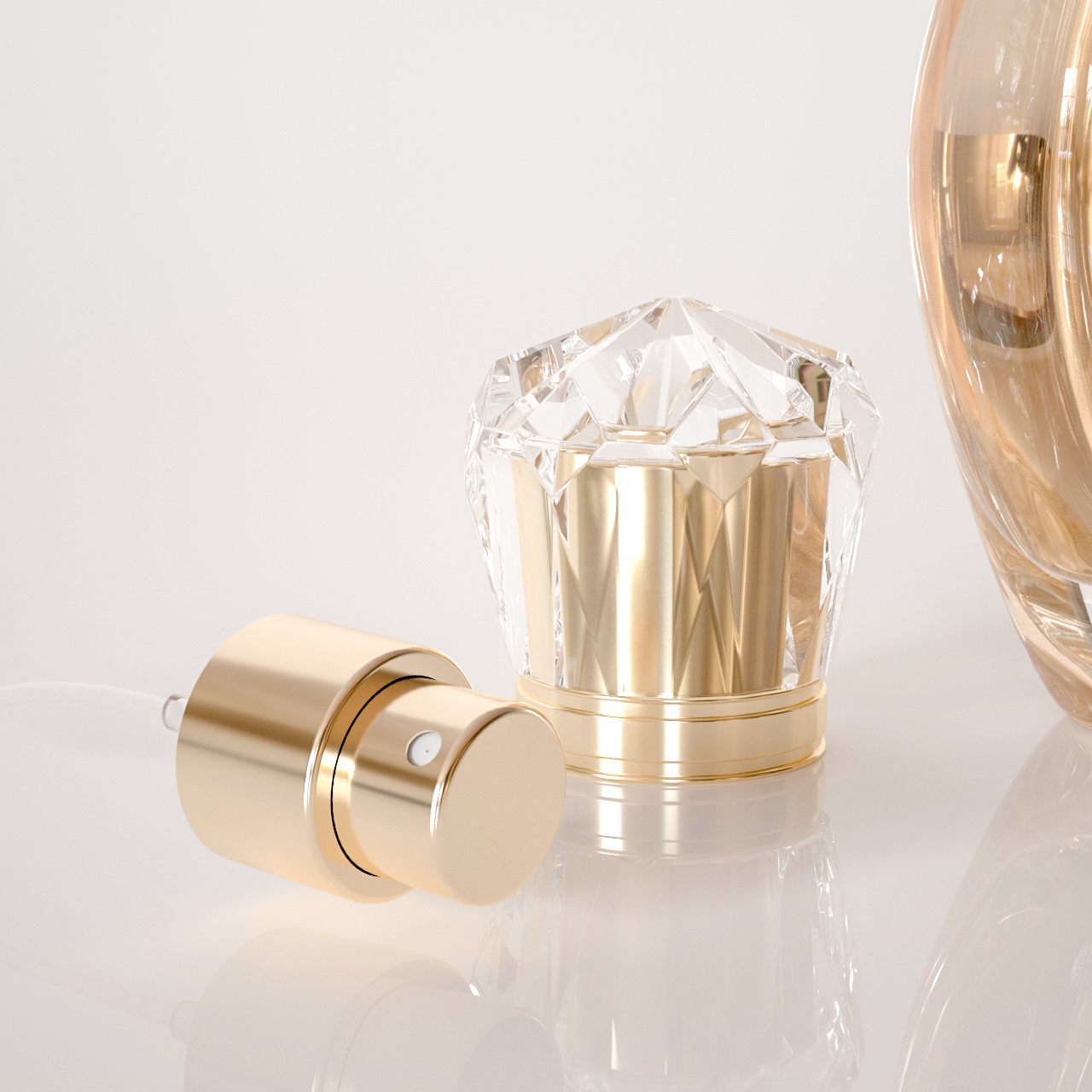 زجاجات عطر زجاجية سعة 100 مل بغطاء مرصع بالألماس