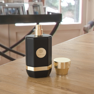 Frasco de perfume vacío de lujo de 100 ml con tapón dorado