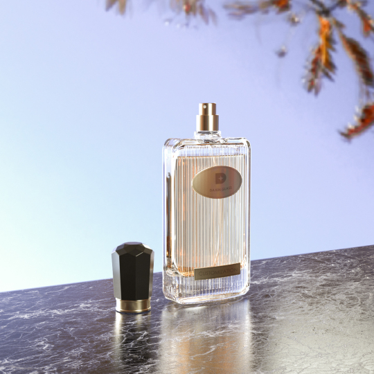 زجاجة عطر منقوشة سعة 50 مل بغطاء أسود