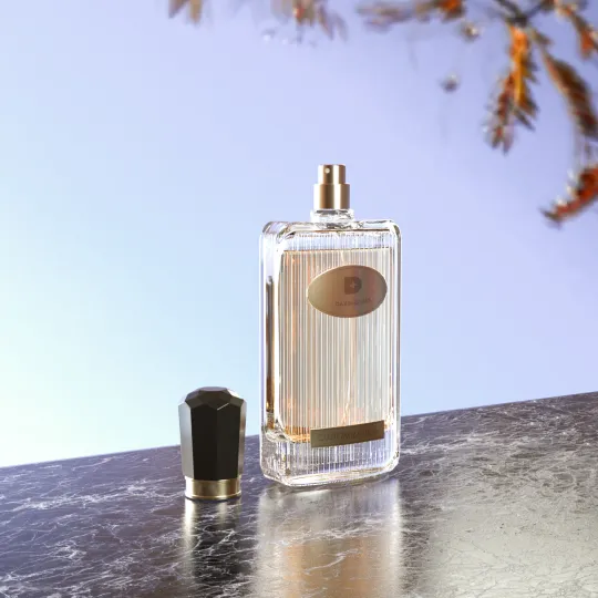 Botol Minyak Wangi Kotak-kotak 50ml dengan Penutup Hitam