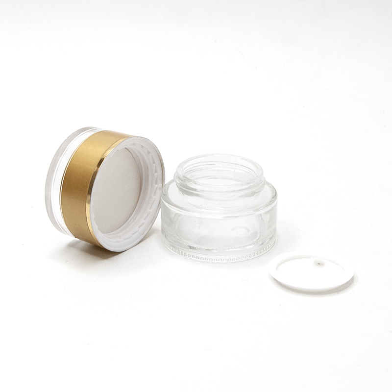 Stoples Kaca Bening Kosong untuk Krim Kosmetik, Ukuran 15g, 30g, 50g
