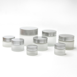 Toples Kaca Krim Amber Kosmetik dengan Tutup