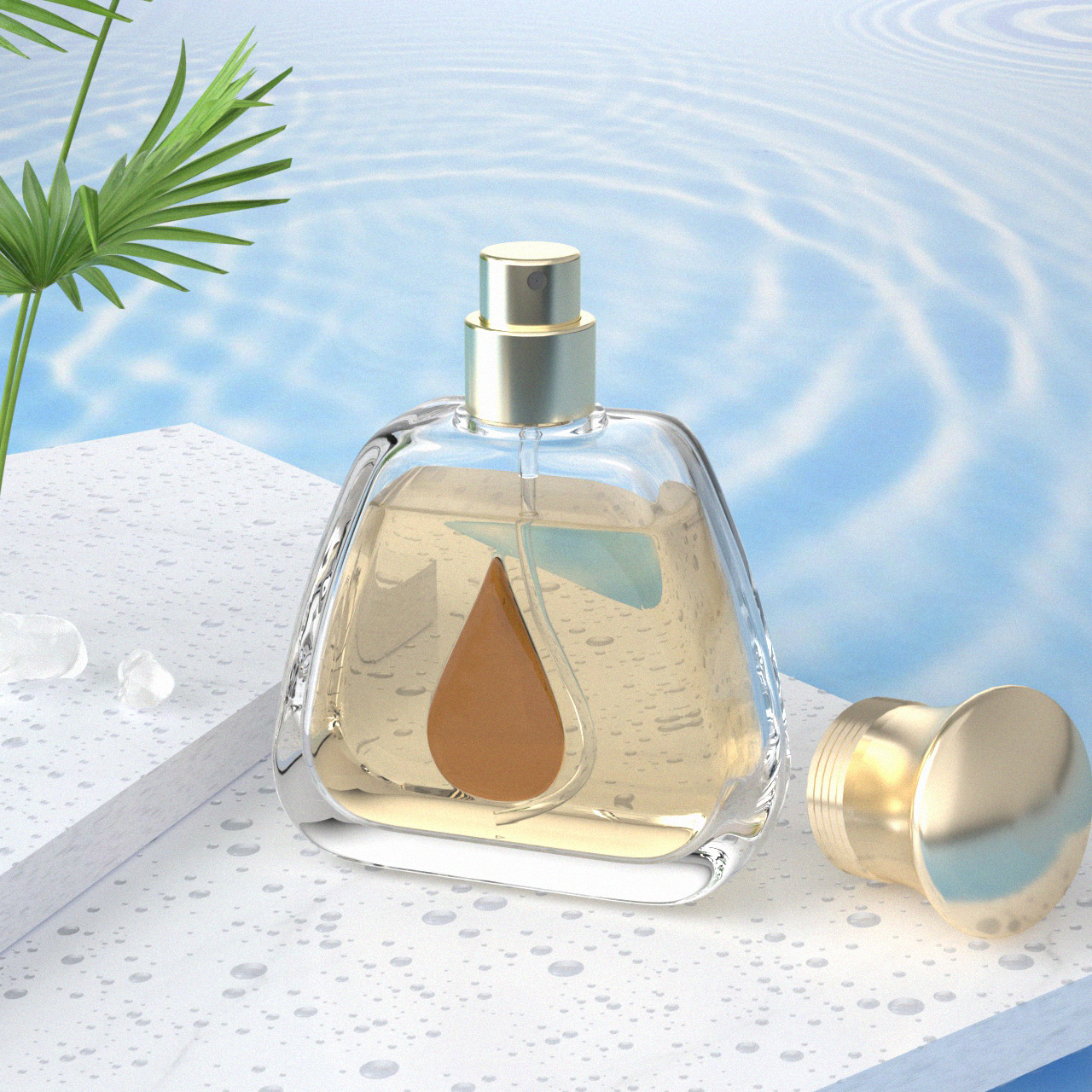 Botol Parfum Bentuk Tetesan Air Mata 50ml dengan Tutup