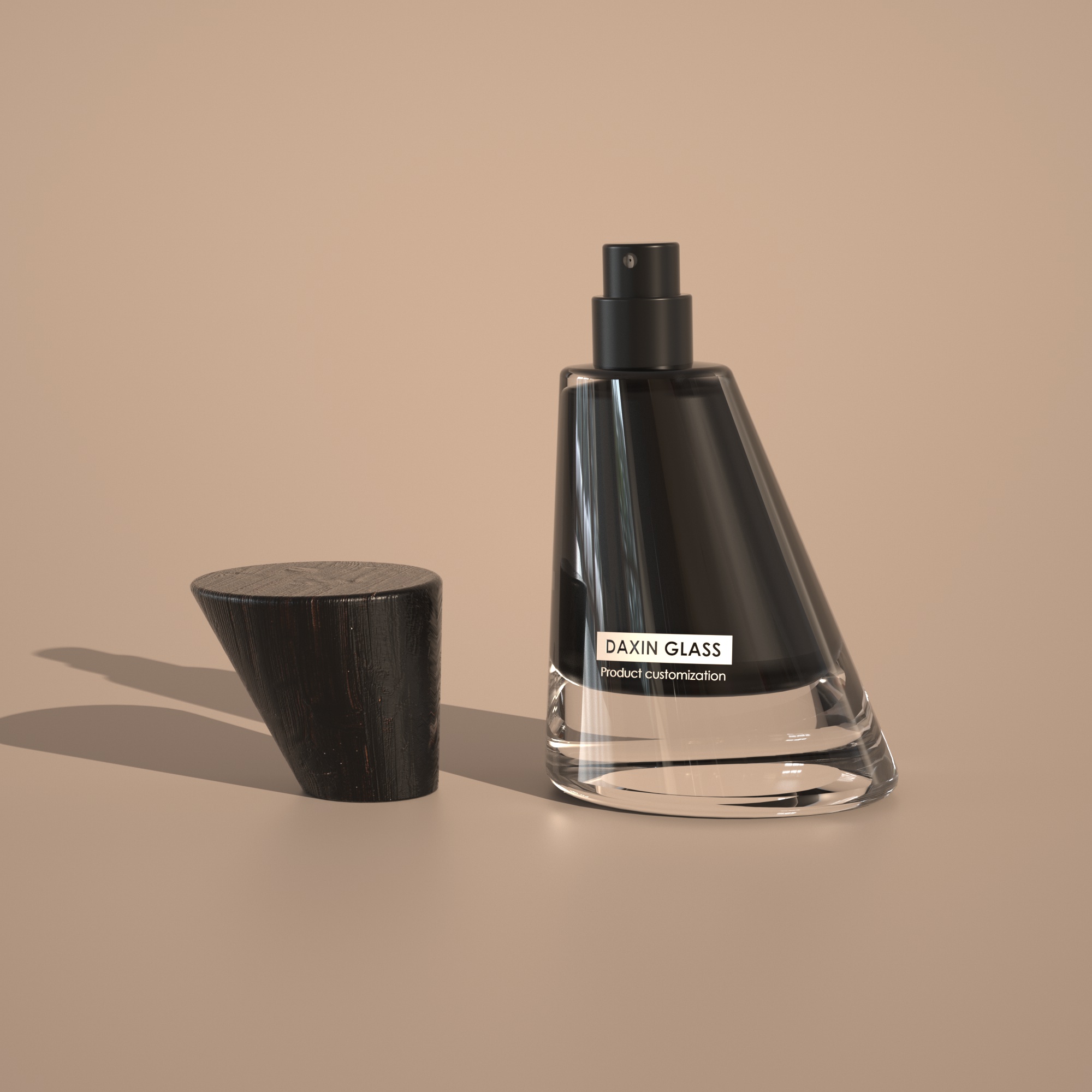 도매 100ml 검정색 원뿔형 향수병