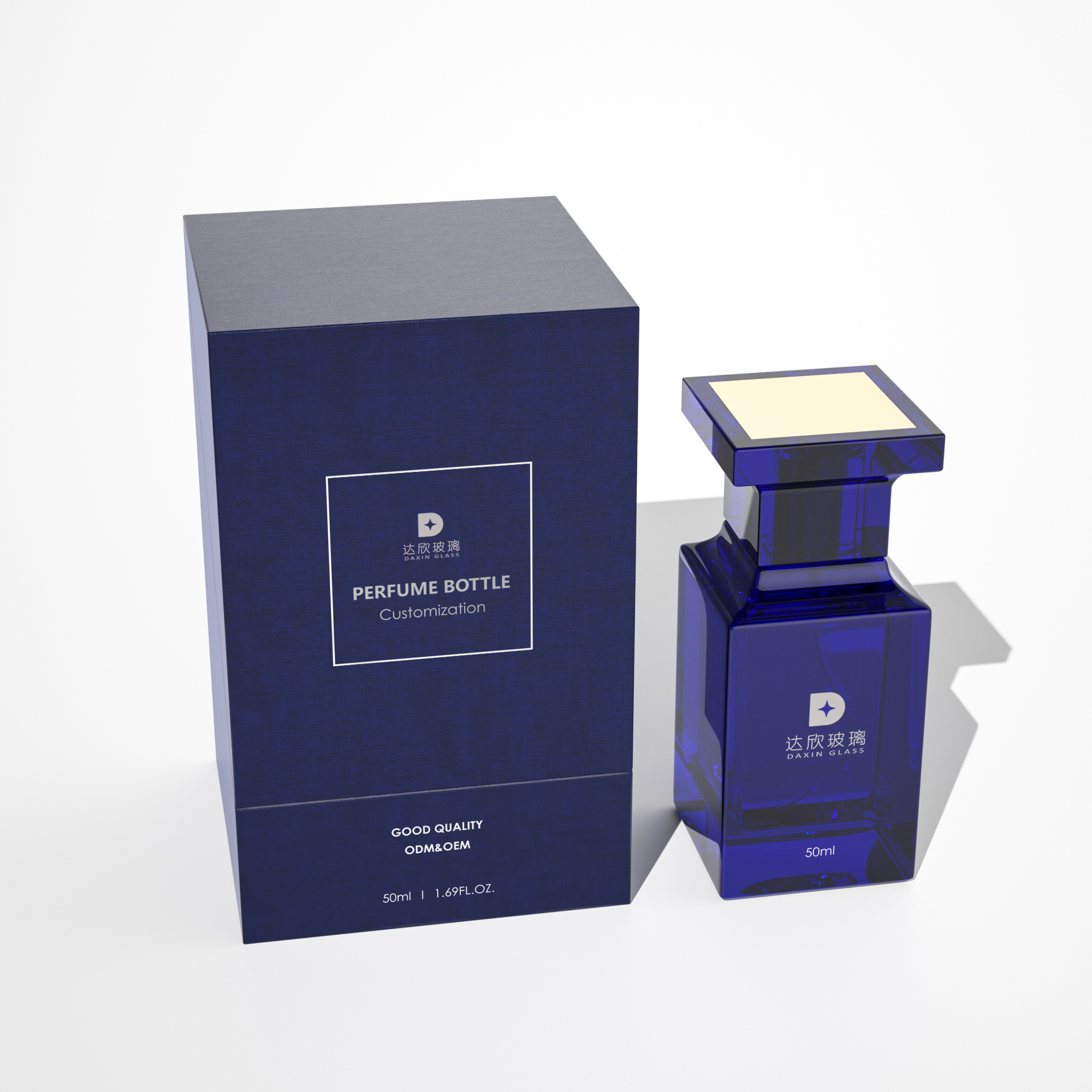 Flacons de parfum carrés de 30 ml, 50 ml et 100 ml disponibles en stock