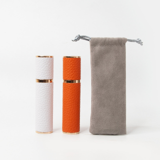 Flacone spray per profumo riutilizzabile in pelle da 5 ml 10 ml con sacchetto in velluto