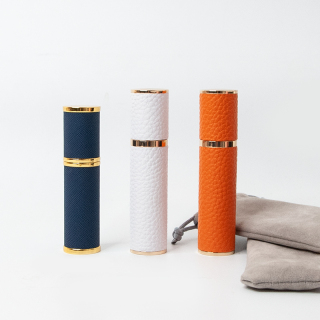 Flacone spray per profumo riutilizzabile in pelle da 5 ml 10 ml con sacchetto in velluto