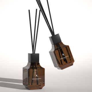 Bottiglia con diffusore in vetro ambrato vuoto personalizzato di lusso fantasia da 150 ml