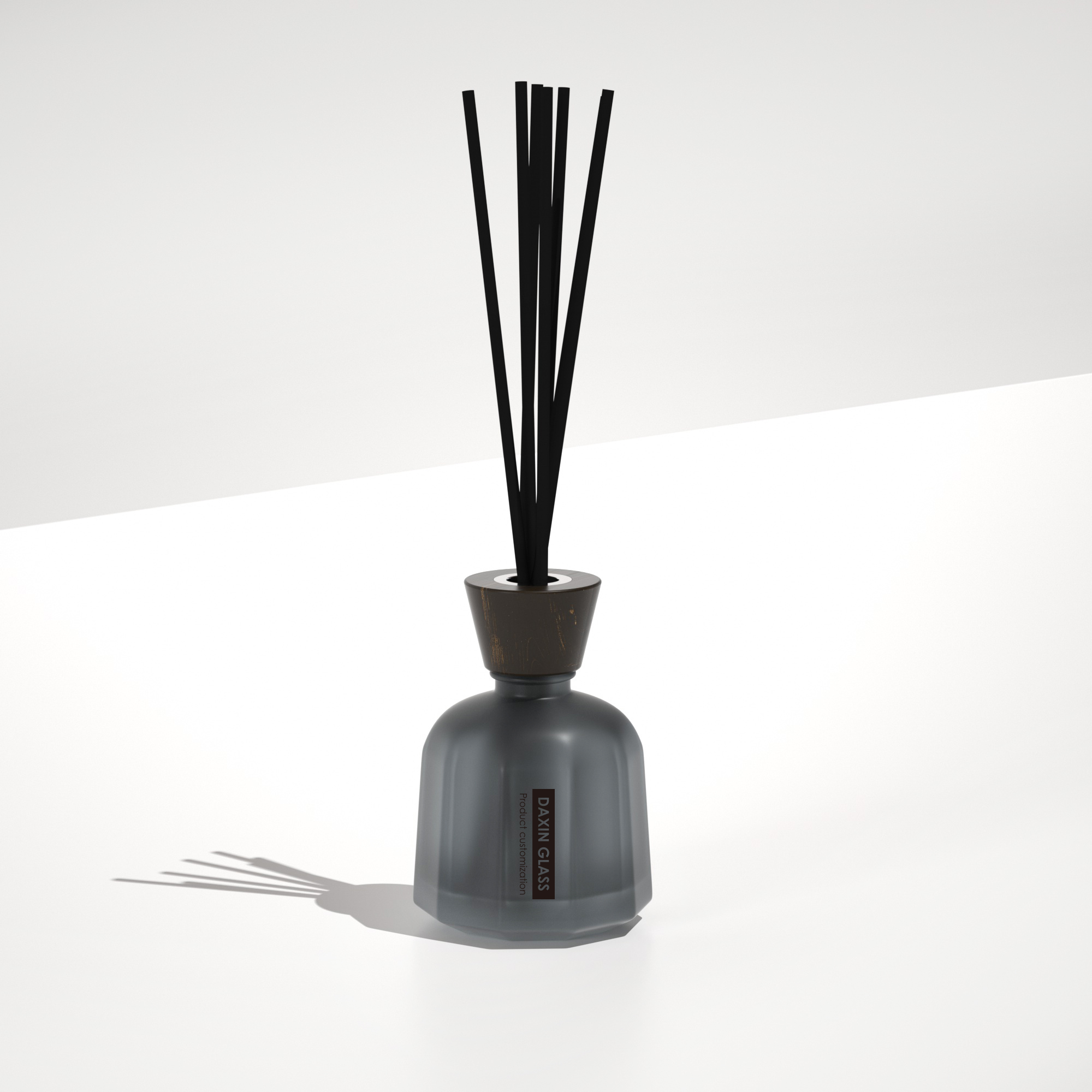 Frasco difusor de varillas aromáticas de 200 ml, color blanco y negro, con fragancia especial.