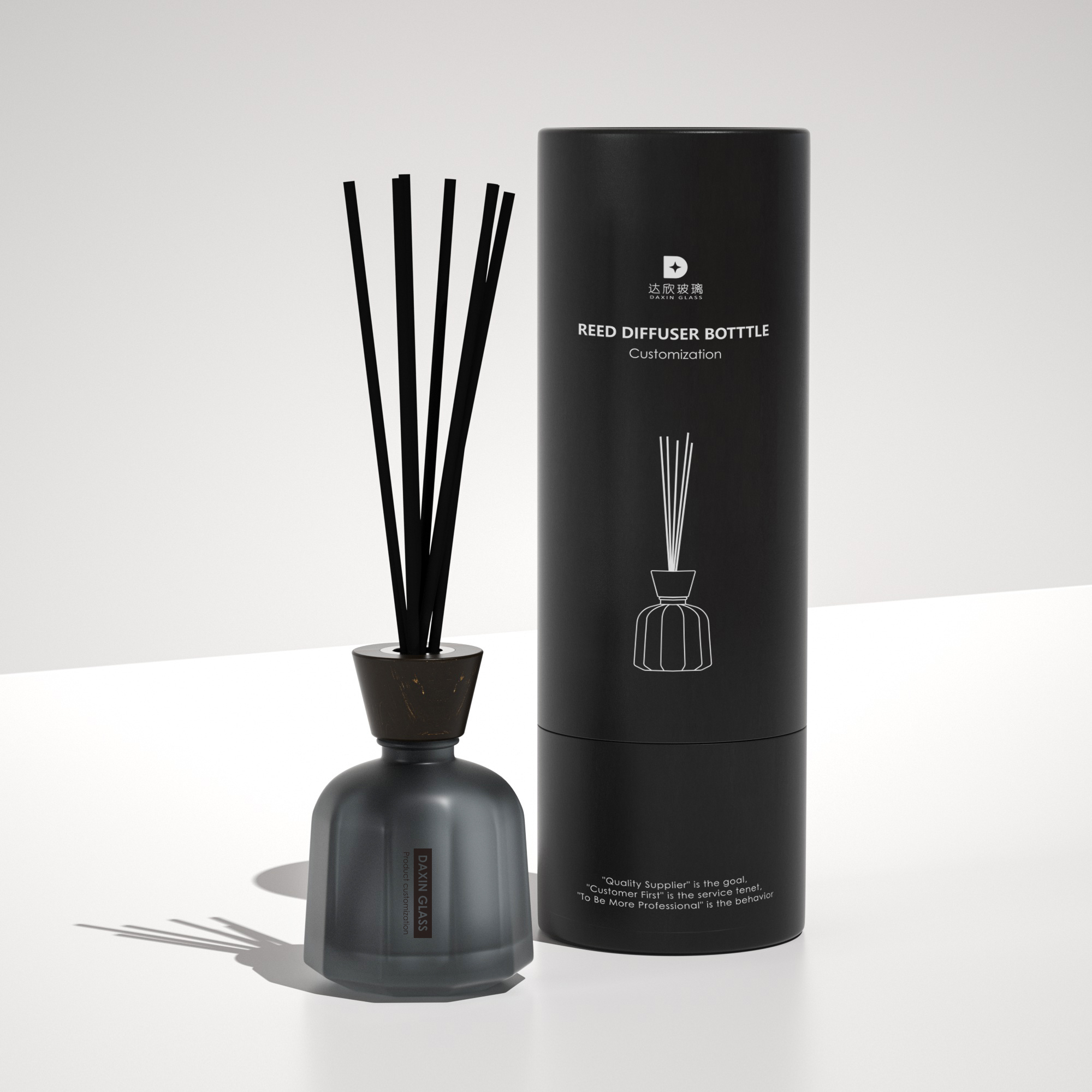 Flacone diffusore di aromi a bastoncini da 200 ml, speciale, bianco e nero, con finitura effetto fragranze.