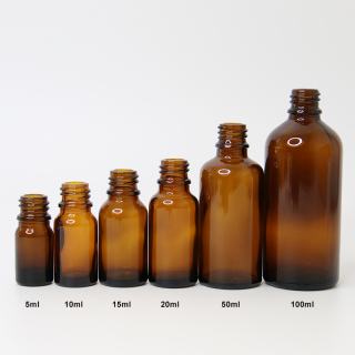 Brown Round Empty Essential Oil Amber Glass Dropper Bottle