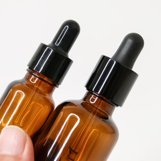 Brown Round Empty Essential Oil Amber Glass Dropper Bottle