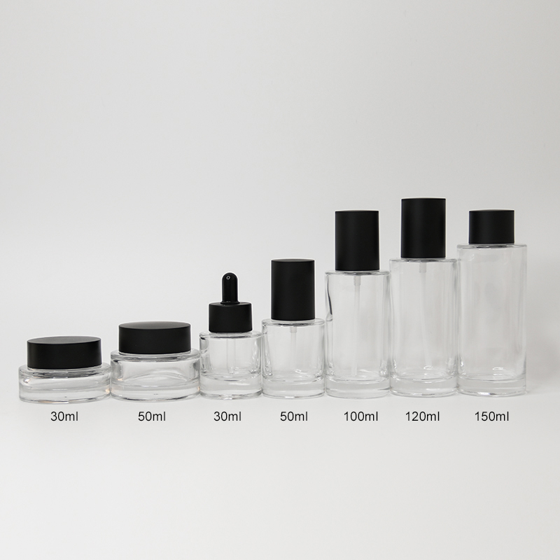 Kosmetik-Glasflaschen-Sets, Glastiegel-Lotionflasche für Hautpflege