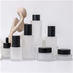 Luxury Empty Round Frosted Lotion Bottle Set Cosmetic Cream Jar