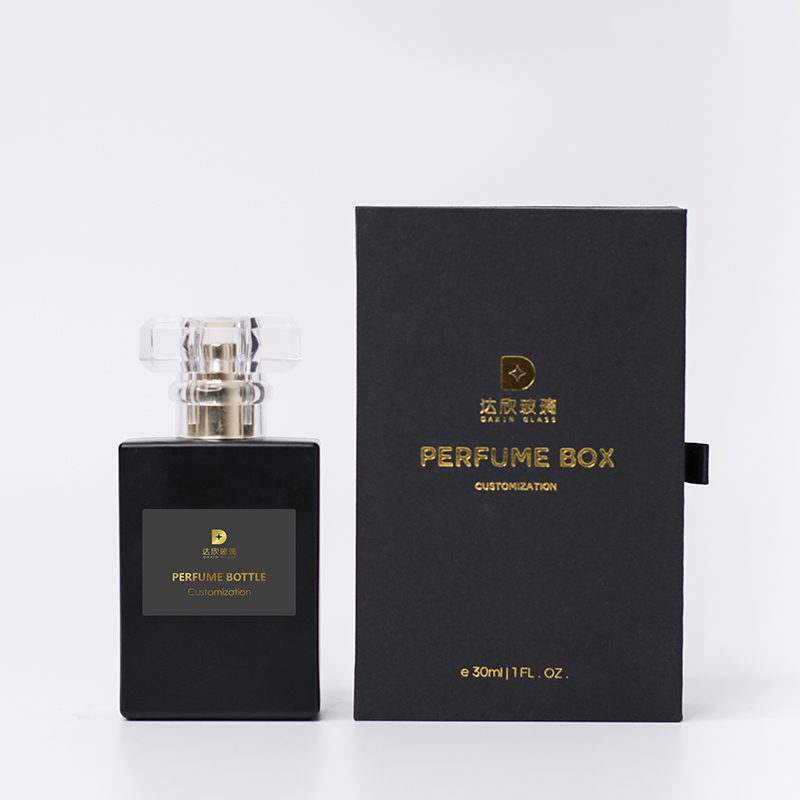 Frasco de perfume recargable de vidrio de sílex de 30 ml con atomizador de colonia portátil