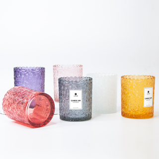 Contenitori per lattine di vasi per barattoli di candele in vetro ceramico inciso