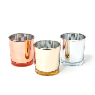 Wadah Bejana Lilin Bulat Bening Putih Buram