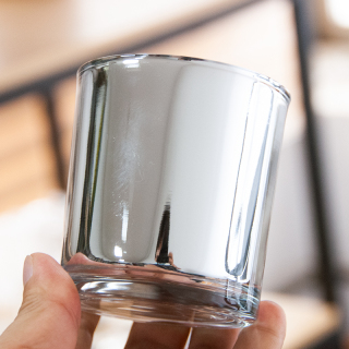 Wadah Bejana Lilin Bulat Bening Putih Buram