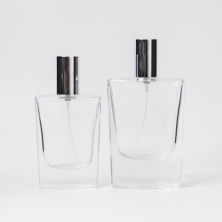 50ml 1.7 OZ Refillable Glass Perfume Bottles Transparent Square Cologne Atomizer