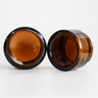 Empty Cosmetic Containers Round Amber Glass Jars Cream Jars