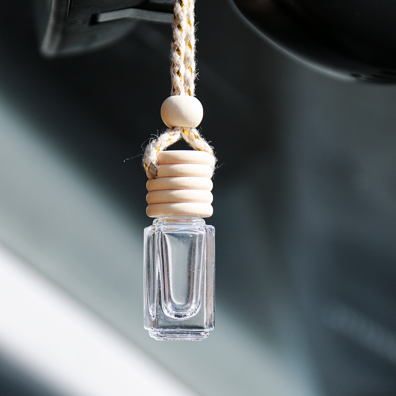 Perfume de 5 ml y 8 ml, botella para coche, ambientador con tapa de madera.