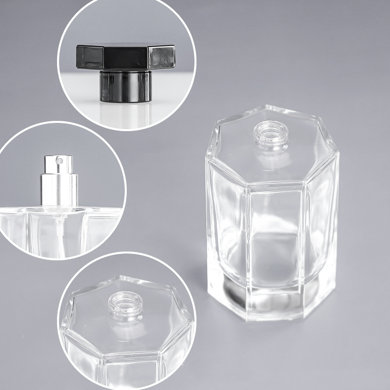 Flacon vaporisateur en verre transparent vide de 100 ml / 3,38 oz pour parfum
