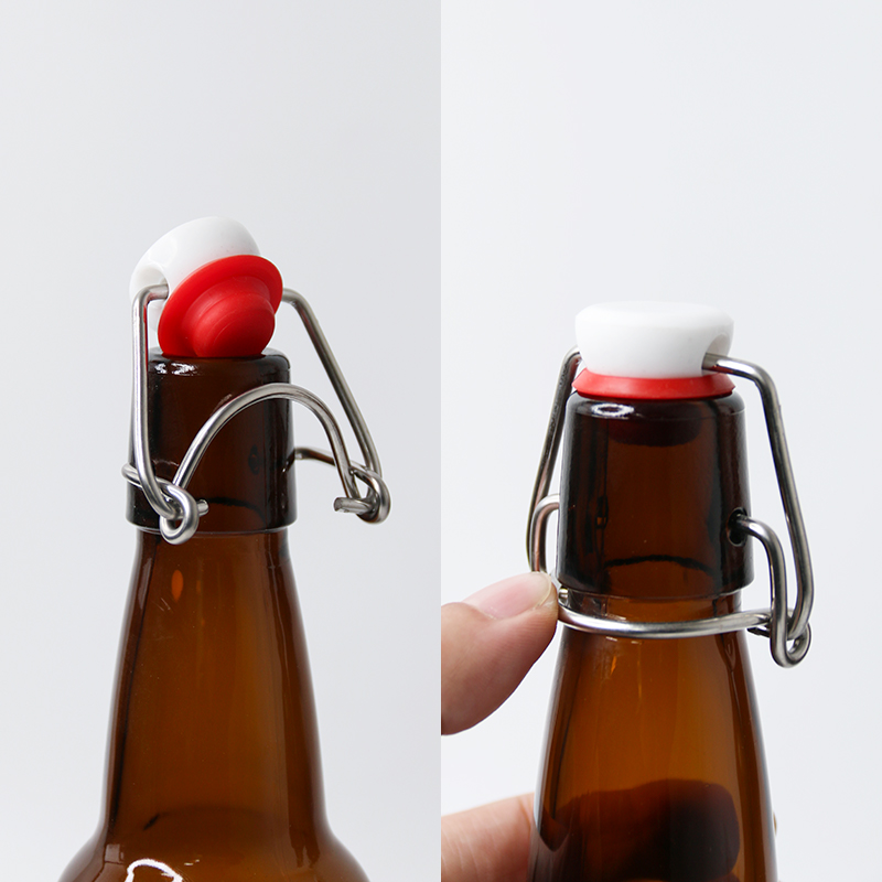 Botol Kaca Klasik Food Grade 500ml 750ml 1 Liter untuk Jus, Susu, dan Teh, Botol Kaca dengan Kunci Pengaman