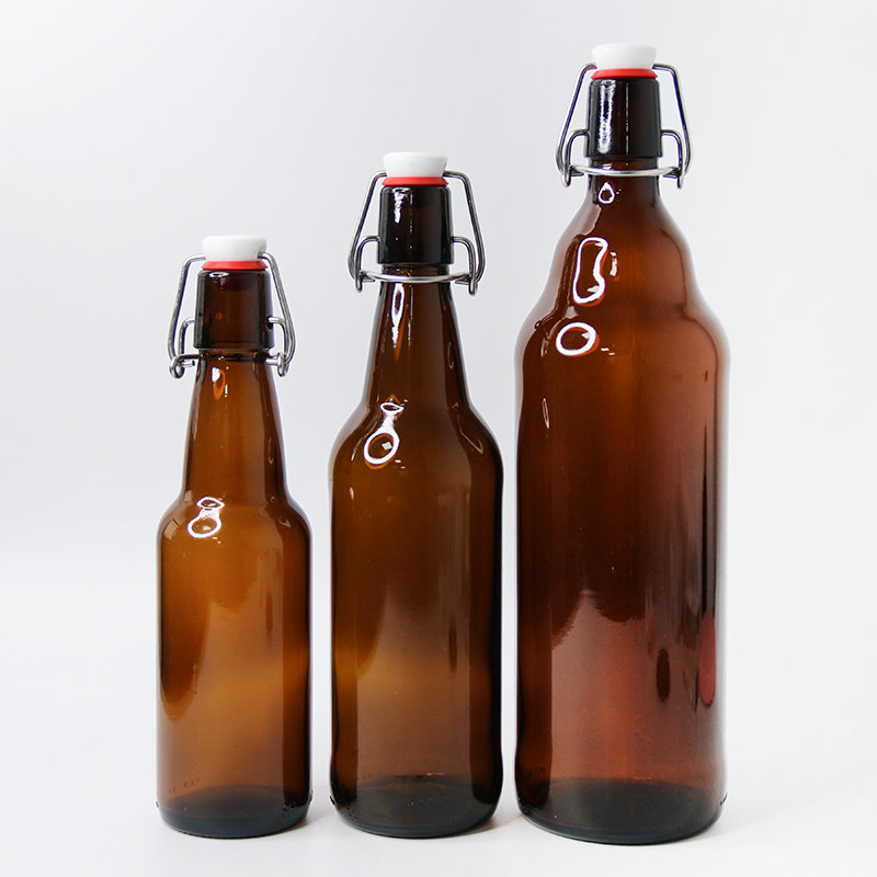 Classic Food Grade 500ml 750ml 1 Liter Glass Juice Milk Tea Bottle Lock Glass Bottle