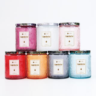 Candela Tazza Goffrata Tazza Vuota Modello Colorato Vaso Candela