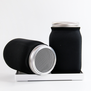 1L Clear Round Mason Decoration Glass Jar with Sprouting Jar Lids for Germination