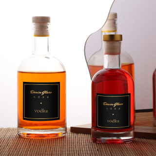 Botol Kaca 1 Liter 750ml Botol Vodka Kosong dengan Tutup Bentuk T