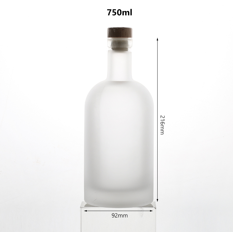 750ml glass bottle for liquor with cap