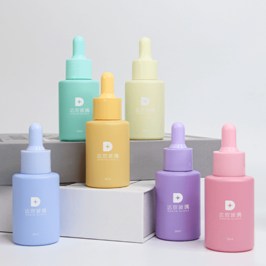 Harga Kompetitif Botol Serum Kaca Hijau Biru 30ml Botol Penetes Kosmetik dengan Kemasan Kotak