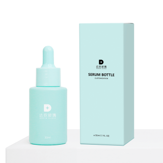 Harga Kompetitif Botol Serum Kaca Hijau Biru 30ml Botol Penetes Kosmetik dengan Kemasan Kotak